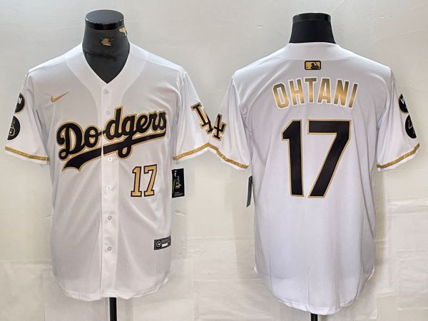 Men Los Angeles Dodgers 17 Ohtani White Fashion Nike Game MLB Jersey style 2